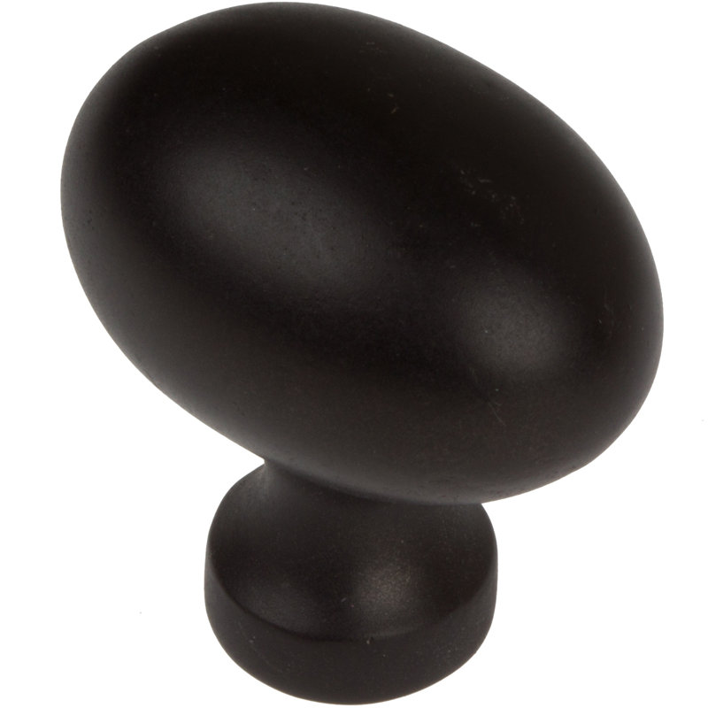 Classic 1 1/8" Length Oval Knob Multipack, Matte Black