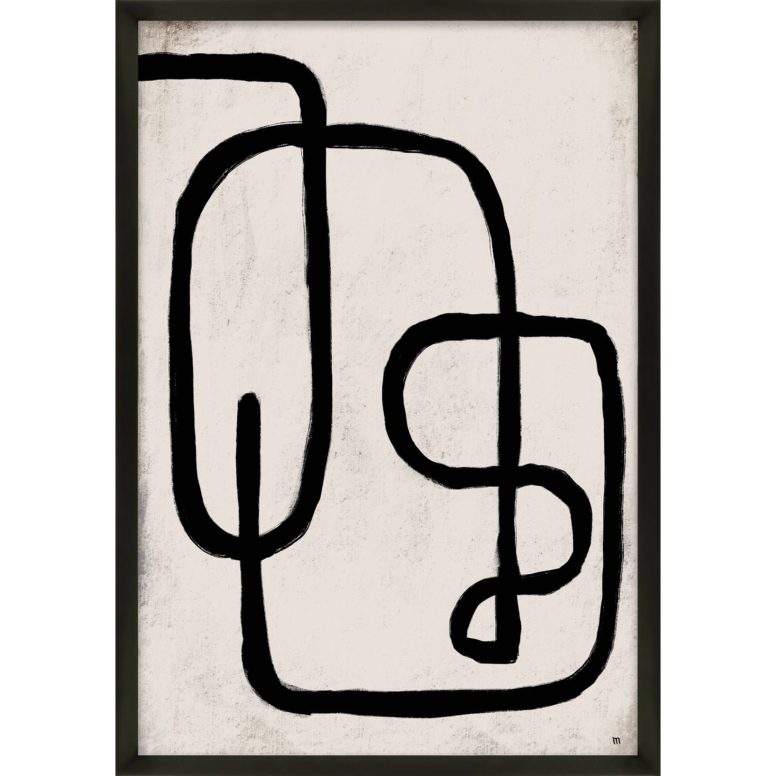 Linework 2 by StudioM, Black Framed Paper, 30" H x 21" W x 1.25" D