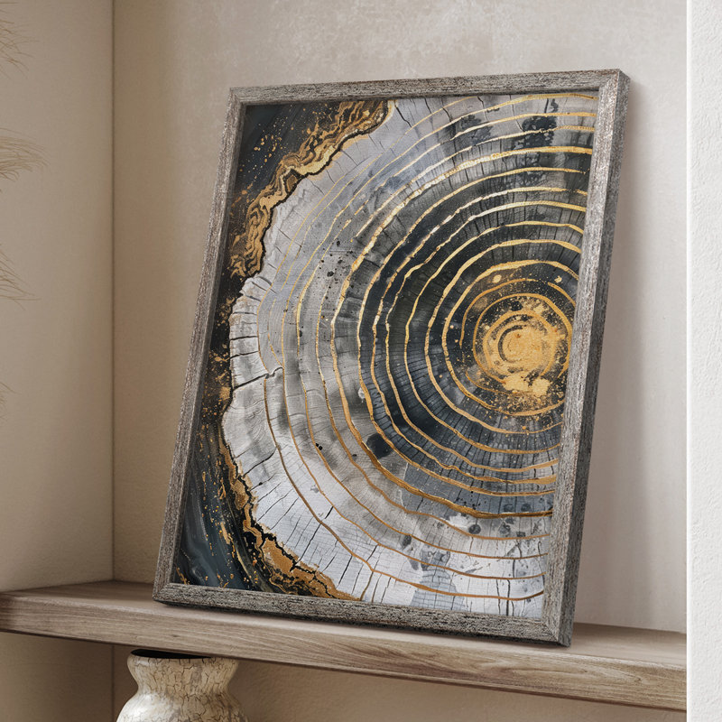 Série ABSTRACT CCxxxix, reproduction encadrée - bois massif, H 11 po x l 9 po