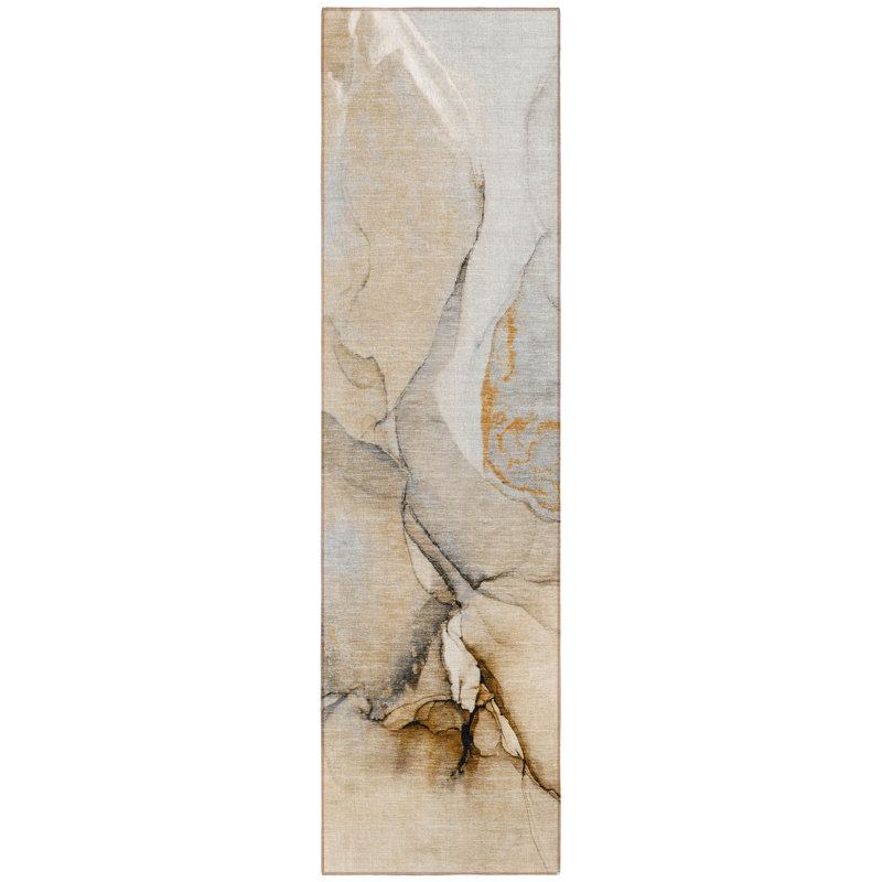 Tapis de couloir d'extérieur 8 po beige