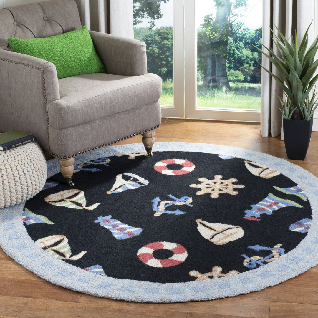 Jonsson Hand Hooked Wool Pile Rug Winston Porter Rug