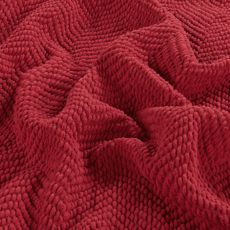 Jeté en tricot de tweed, Rouge pimenté, 50 po x 60 po