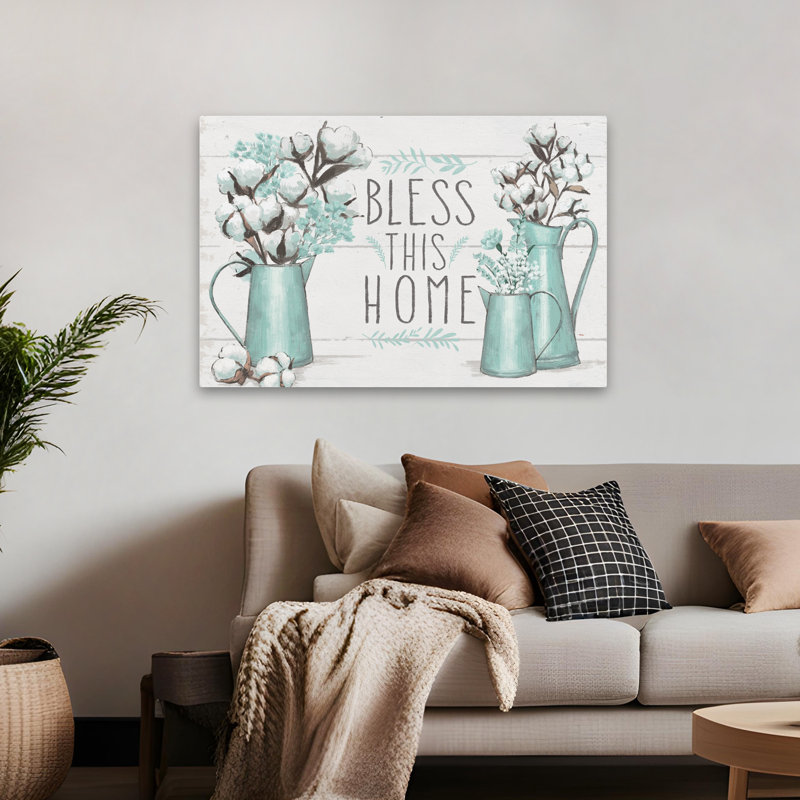 Blessed I V2 - Bless Bouquets Cotton Florals Art, H 36 po x l 48 po