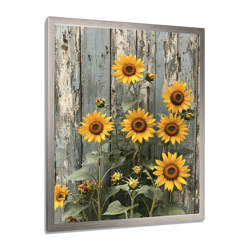 Geil - Floral Wall Decor, Argent argent, H 44 po x l 34 po, Reproduction encadrée d'une seule photo