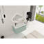Meuble-lavabo flottant 36 po avec lavabo en résine en forme de goutte, armoire latérale et portes à fermeture douce, armoire combinée