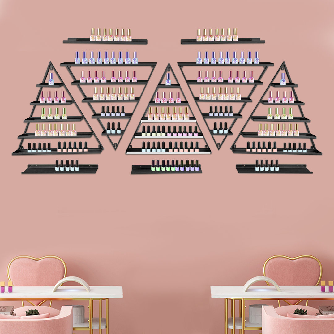 Wall-Mounted Triangular Nail Polish Racks Hokku Designs 