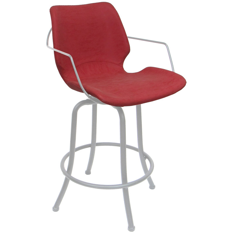 Tabouret de bar pivotant en métal 26 po 30 po ou 34 po Asheville, Rouge, Très haute (assise de 34 po de hauteur)