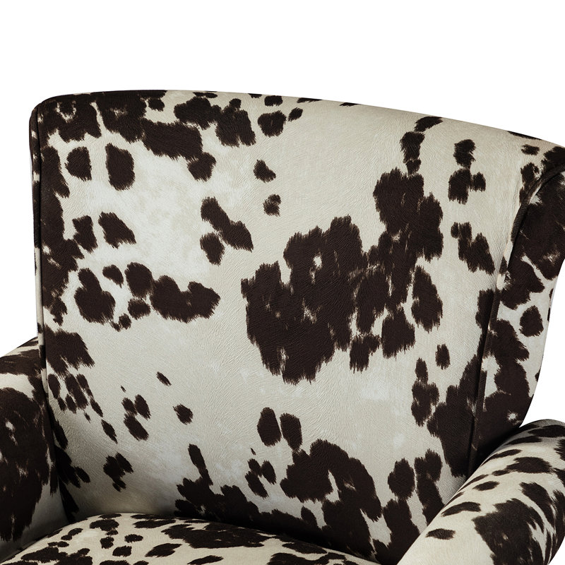 Asul Armchair with Nailhead Trim, Cowhide Velvet