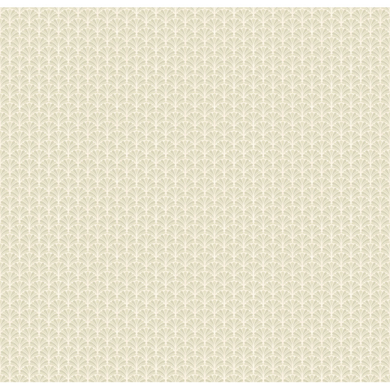 Shell Fan - Soft Sage 10m Wallpaper, Natural