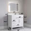 Meuble-lavabo simple 37 po avec plateau en marbre d'ingénierie Ludovika