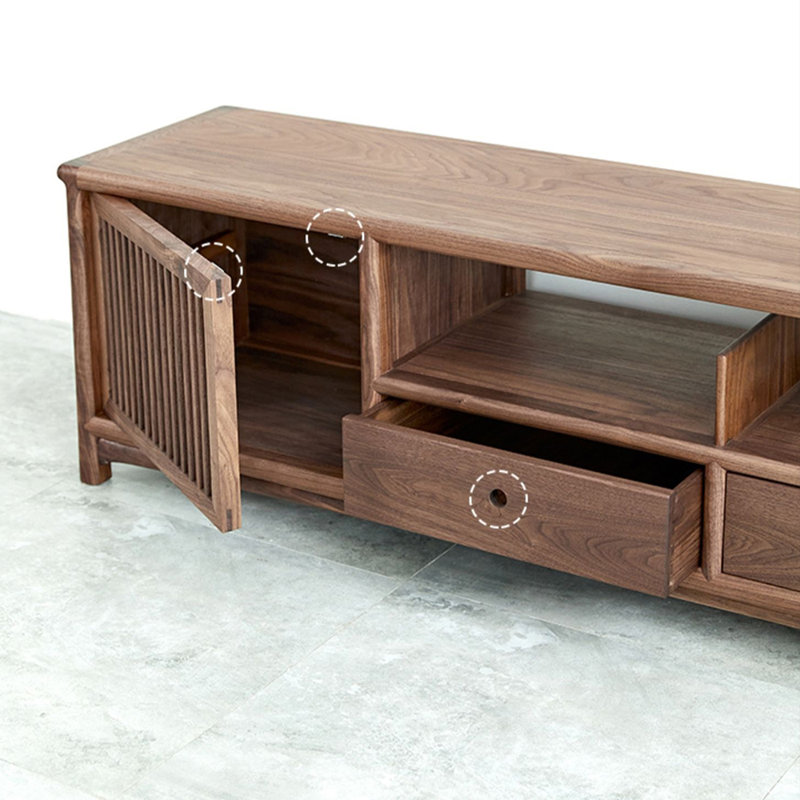Meuble télé Grille, Bois espresso