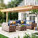 Ensemble de conversation modulaire en rotin pour 7 personnes avec coussins
