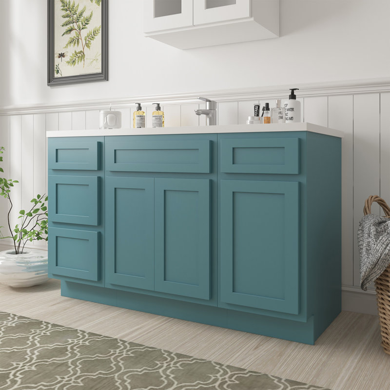 48 base de meuble-lavabo simple seulement, Bleu sarcelle