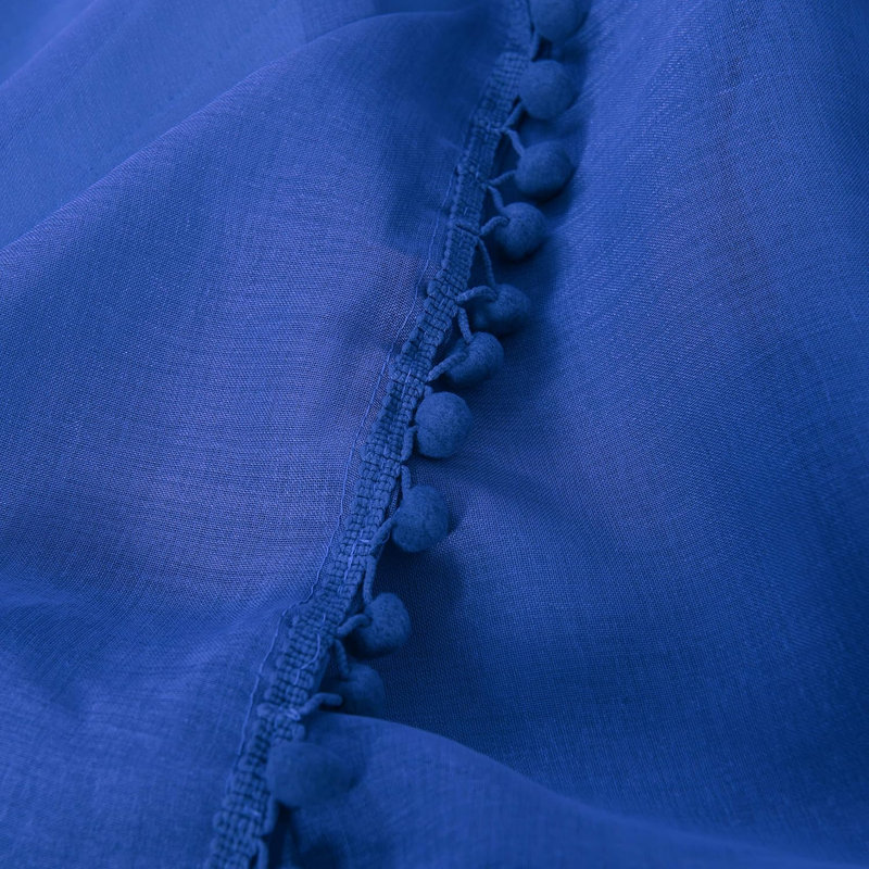 Aeian Semi Sheer Curtain Pair, 60" W x 84" L, Blue