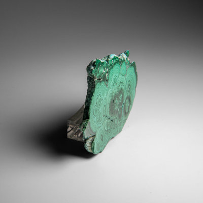 Véritable tranche de stalactite en malachite polie véritable (219 grammes)