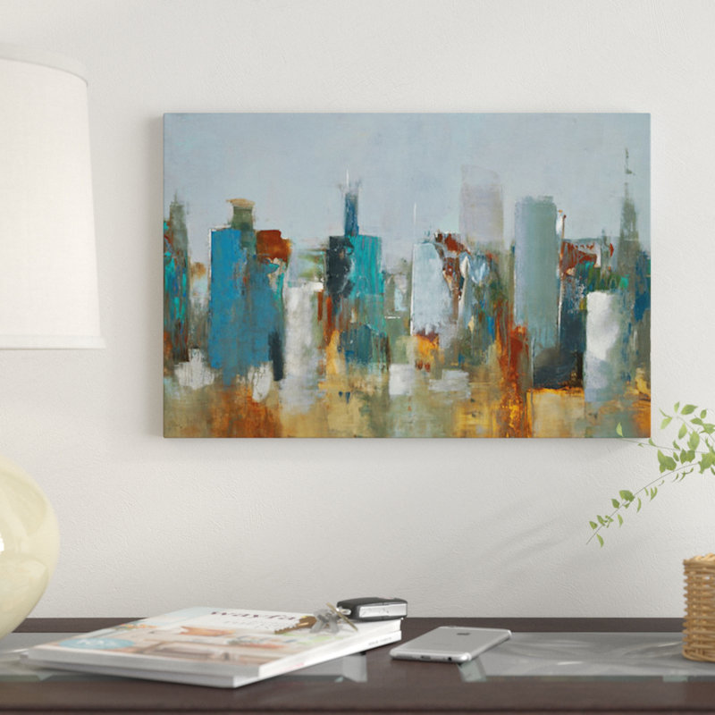 « cityscape », impression sur toile, H 18 po x l 26 po x P 1,5 po, Toile tendue, Pas de tapis