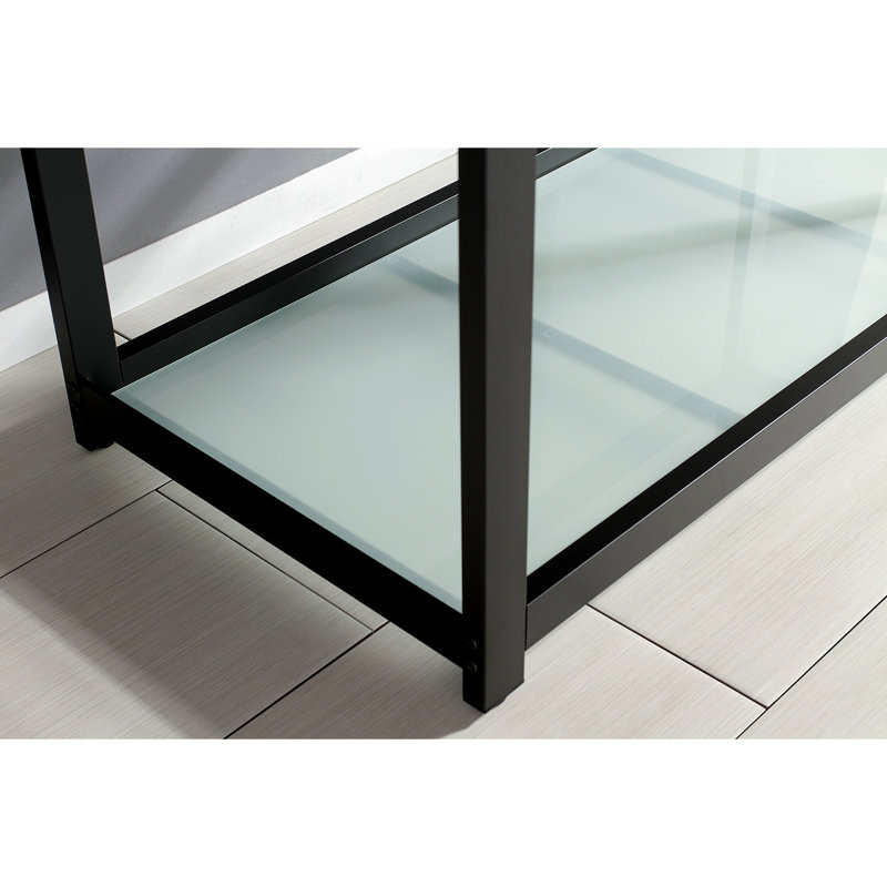 Fauceture Rectangular Console Bathroom Sink, Brushed/Matte Black
