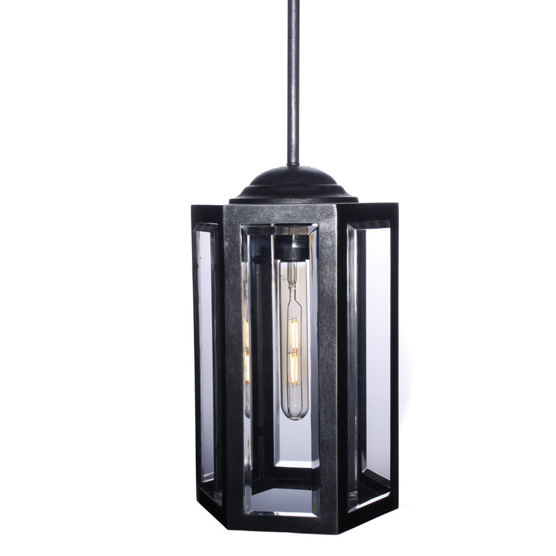 Luminaire suspendu géométrique 1 lumières simple Hamish, Nickel poli