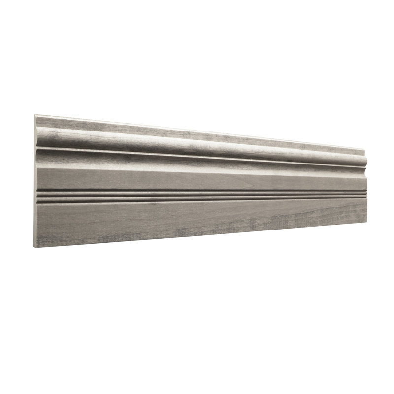 Gray Stained Wood Baseboard Moulding, 8" Length