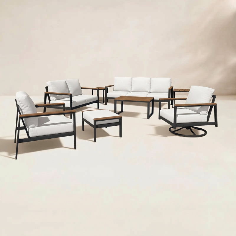 Townsend Outdoor Conversation Set with Sunbrella® Cushions, Sunbrella Canvas Natural