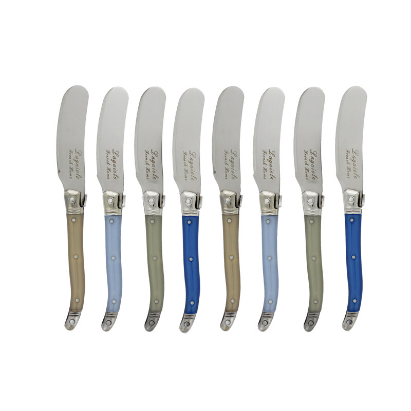 Ensemble de 8 épandeurs Laguiole French Home, Bleu / Gris / Argent
