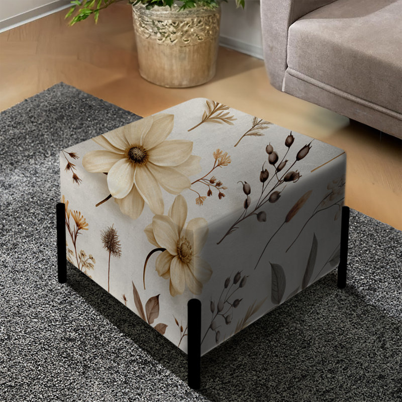 Rustic Foliage - Plants Square Ottoman