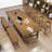 Brown Rectangular Solid Wood Dining Table-1970009072