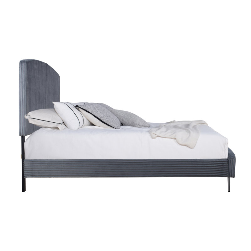 Ochlocknee Upholstered Standard Bed, Queen, Gray (Silver legs)