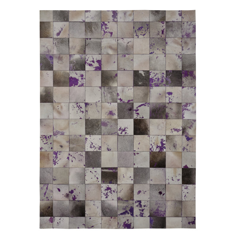 Natural Hide Cowhide Geometric Area Rug
