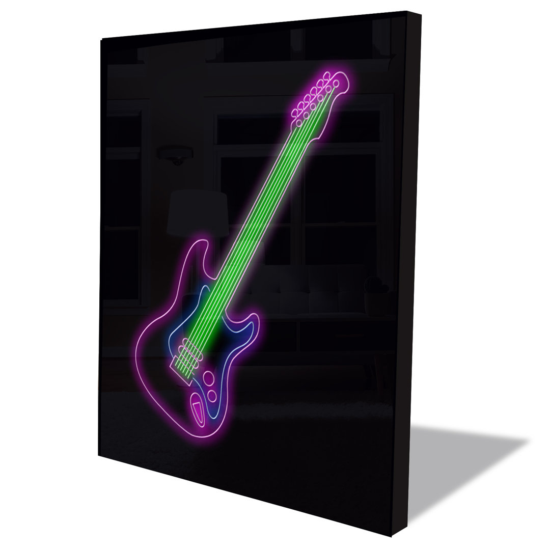 Neon Sign Electric Guitar Wall Décor