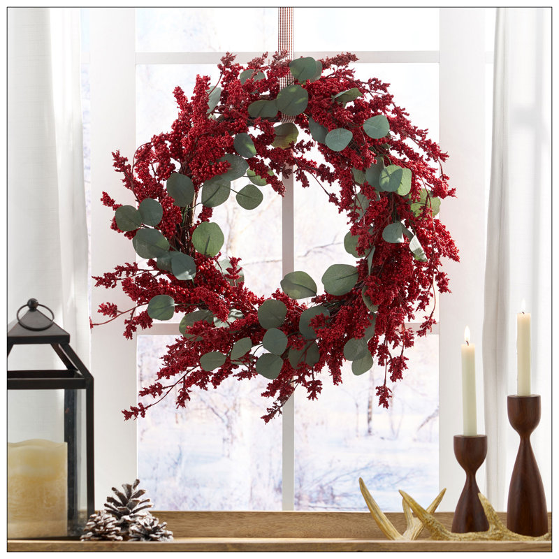 29" EUCALYPTUS/BERRY WREATH