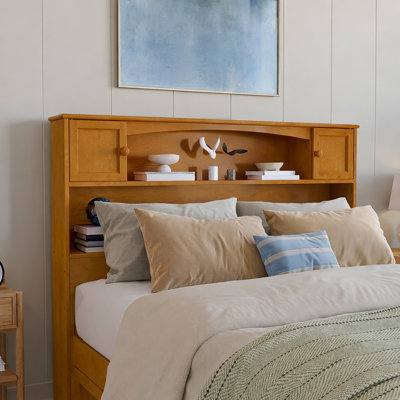 Bouldin Solid Wood Storage Bookcase Headboard