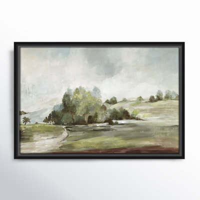 Concorde Green Country Road by Allison Pearce - Floater Frame Print on Canvas