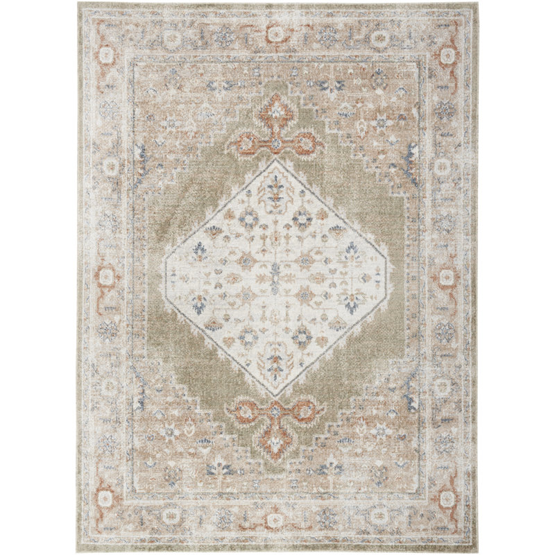 Millyr Washable Oriental Rug, Rectangle 6'7" x 9'
