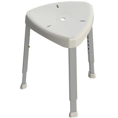 HEALTHCRAFT Shower Stool With Height Adjustment 16.75" to 23", Portable Shower Seat