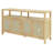 Bohemian Style Rattan Buffet Storage Cabinet With Solid Wood Frame, Sideboard With 3-Position Adjustable Shelves, No-Handle Push-To-Open Design-1668706401