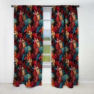 Artistic Whirls Paisley Pattern III - Floral Curtain - Blackout Floral Curtain - 1 Panels
