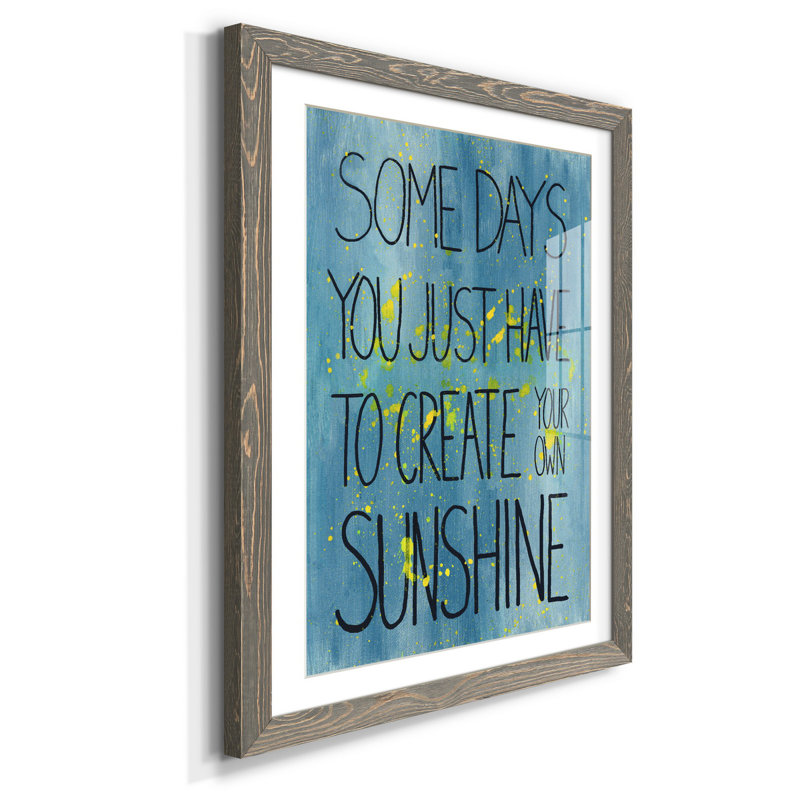 Sunshine - cadre photo, impression d'art textuel sur papier, gris, H 31,5 po x l 23,5 po x P 1,5 po