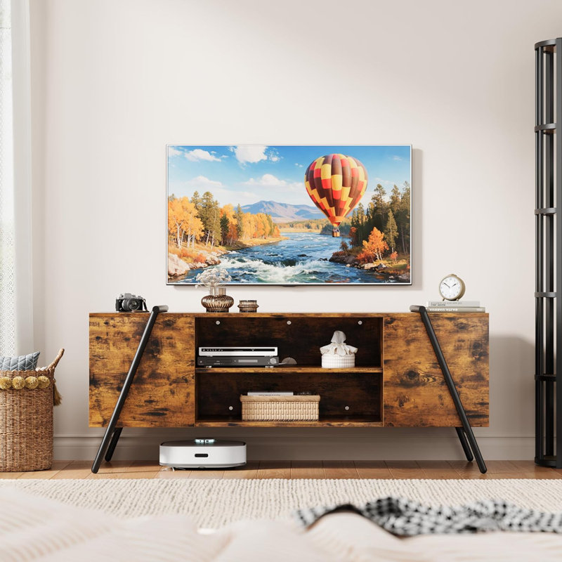 Unfinished TV Stand, 23.03cm H x 55.12cm L x 17.52cm W, Retro Brown