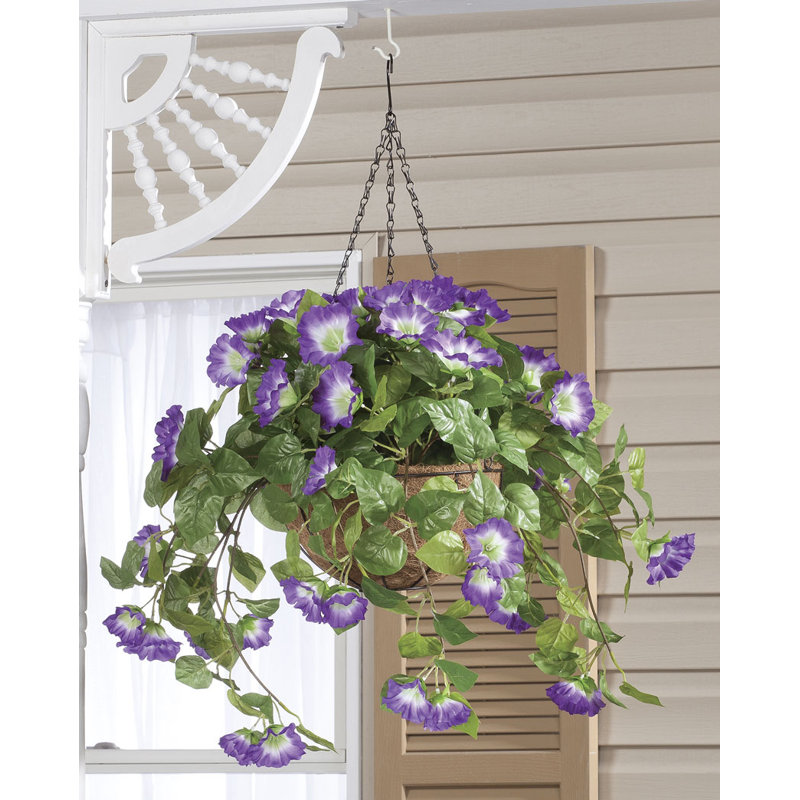OakRidge Fully Assembled Petunia Hanging Basket, Purple