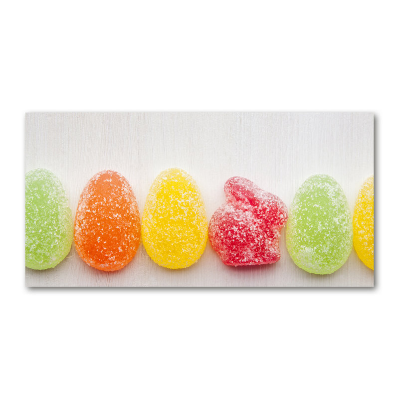 Coloured Jelly Beans - No Frame Print on Canvas