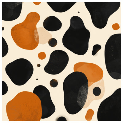 Abstract Black Orange Shapes Double Sided Throw Pillows