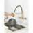 Wall Mounted Bridge Kitchen Faucet Gold - 360 Rotatable High Spout, 3 Functions Pull Down Nozzle, Dual Lever Control, Space Saving, Brass For Durability Saver, Made