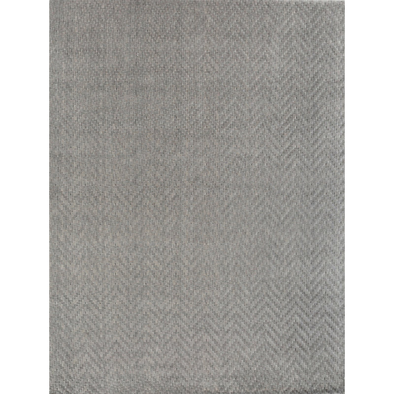 Demani Wool Chevron Area Rug in Mist, Rectangle 9' x 12'