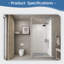L 60 po x H 96 po x P 32 po avec bordure de mur de douche SMC de 5 mm d'épaisseur, surface brillante, installation rapide