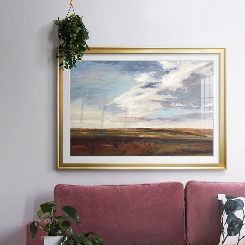 UNTITLED - Cadre encadré avec cadre biseauté mat et verre, Or, H 19 po x l 27 po x P 1,5 po