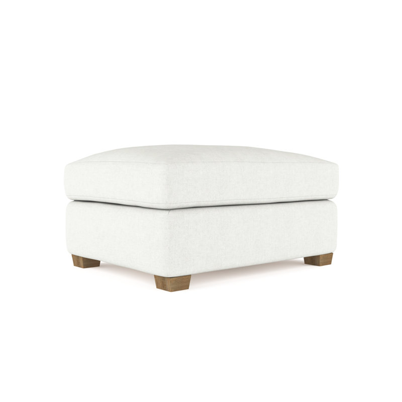 Repose-pieds Thompson, Velours moelleux blanc, Patiné