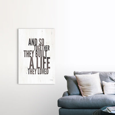 Reproduction d’art textuel sur toile, "A Life they loved" par Marla Rae