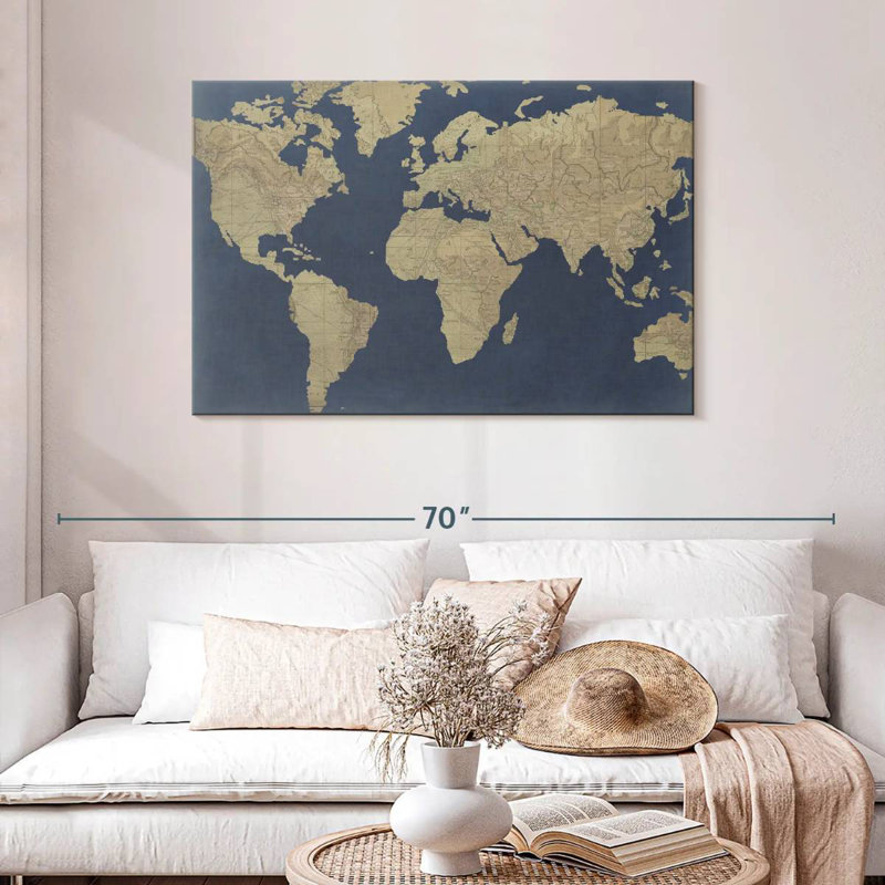 Aliaz Linen Map I, 30" H x 45" W