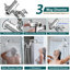 Pomme de douche carrée 10 pouces et douche à main à haute pression avec bras d'extension de douche réglable de 16 po-107292562